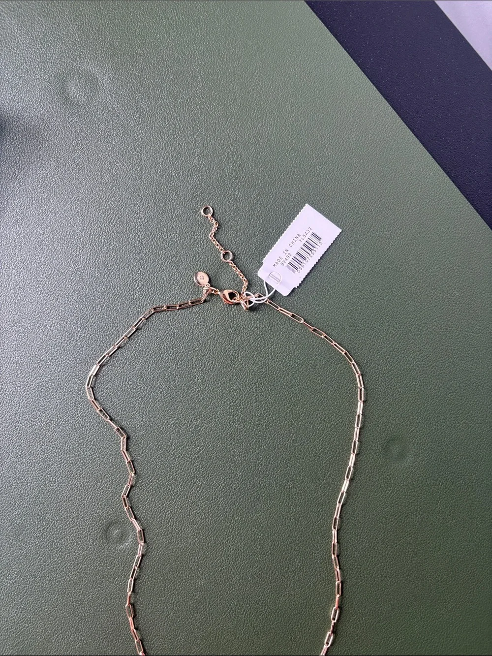 J. Crew Gold Chain Necklace with Blue Enamel Sunburst Pendant